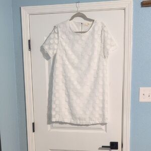Elegant White Textured Women's Dress
